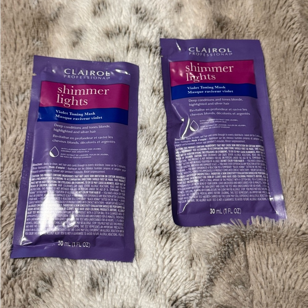 Clairol Shimmer Lights Violet Toning Mask 2 pack